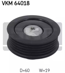 Ролик генератора Hyundai Accent/Kia Rio 1.1D-1.7D 05- (паразитний) (60x19) SKF VKM 64018