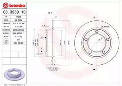Диск тормозной Brembo 08.3939.10