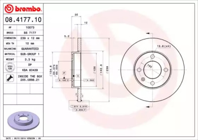 Диск тормозной Brembo 08.4177.10
