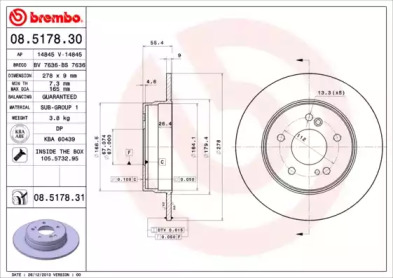 Диск тормозной Brembo 08.5178.30