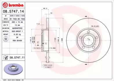 Диск тормозной Brembo 08.5747.14