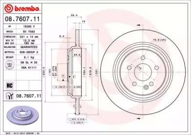Диск тормозной Brembo 08.7607.11