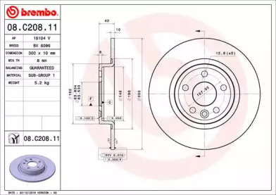 Диск тормозной Brembo 08.C208.11