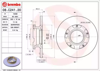 Диск тормозной Brembo 08.C241.20