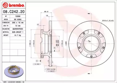 Диск тормозной Brembo 08.C242.20