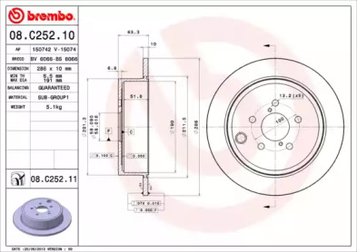 Диск гальмівний Brembo 08.C252.11