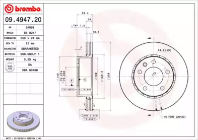 Диск тормозной Brembo 09.4947.20