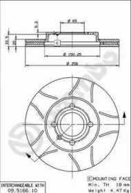 Диск тормозной Brembo 09.5166.75