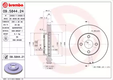 Диск тормозной Brembo 09.5844.24