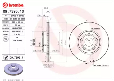 Диск тормозной Brembo 09.7395.10