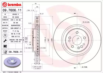 Диск тормозной Brembo 09.7606.11