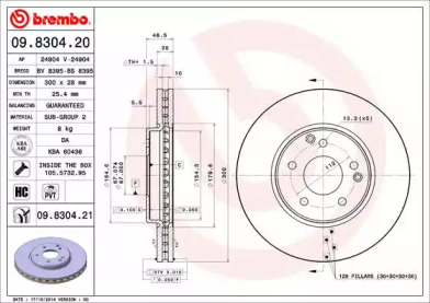 Диск тормозной Brembo 09.8304.21