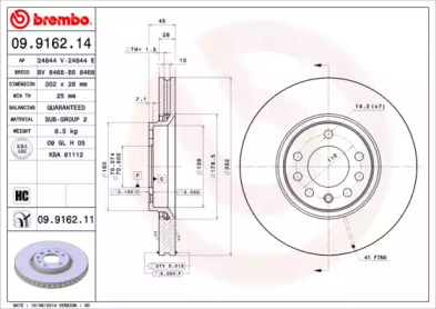 Диск тормозной Brembo 09.9162.14