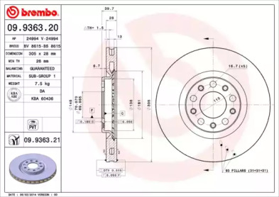 ГАЛЬМІВНИЙ ДИСК Brembo 09.9363.21