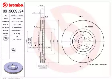 Диск тормозной Brembo 09.9609.24