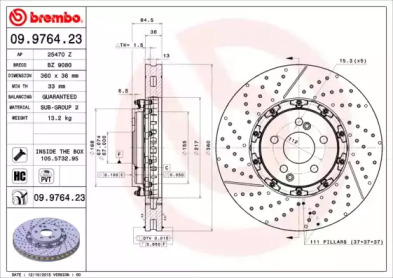 Диск тормозной Brembo 09.9764.23