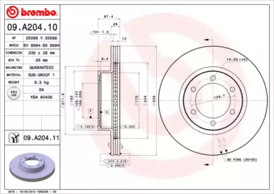 Диск тормозной Brembo 09.A204.11