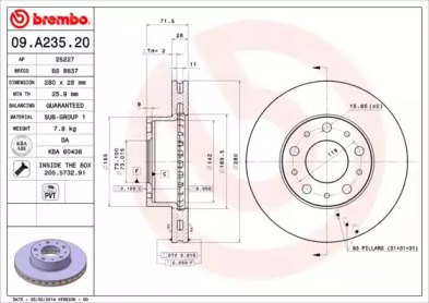Диск тормозной Brembo 09.A235.20