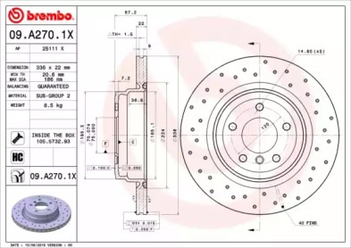 Диск гальмівний Brembo 09.A270.1X
