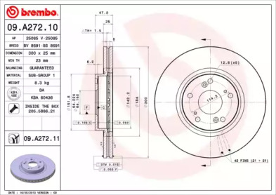 Диск тормозной Brembo 09.A272.11