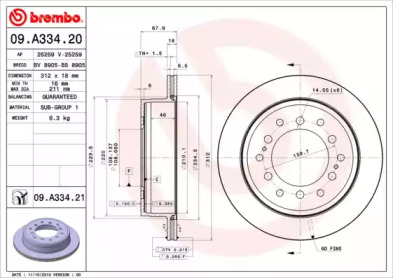 Диск тормозной Brembo 09.A334.20