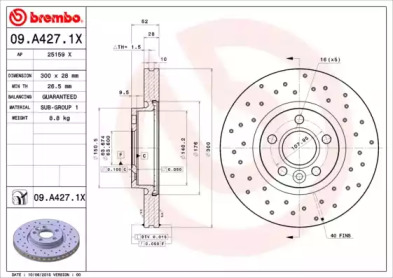 Диск тормозной Xtra Brembo 09.A427.1X