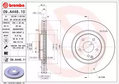Диск тормозной Brembo 09.A448.10