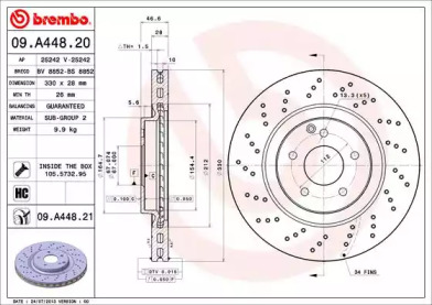Диск гальмівний Brembo 09.A448.21