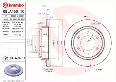 Диск тормозной Brembo 09.A450.11