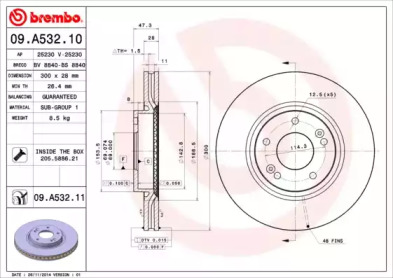 Диск гальмівний Brembo 09.A532.10