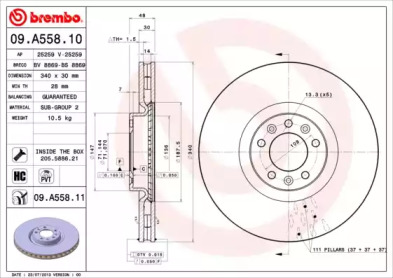 Диск гальмівний Brembo 09.A558.11