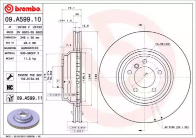 Диск тормозной Brembo 09.A599.11