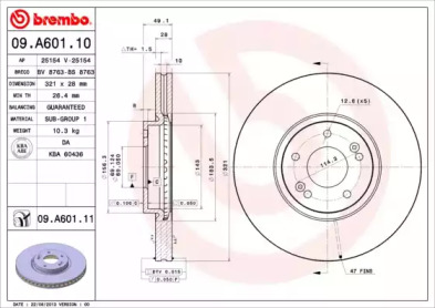Диск тормозной Brembo 09.A601.11