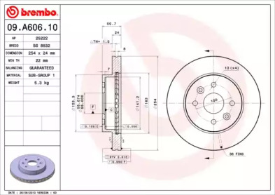 Диск гальмівний Brembo 09.A606.10
