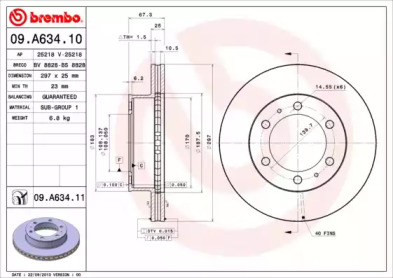 Диск тормозной Brembo 09.A634.10