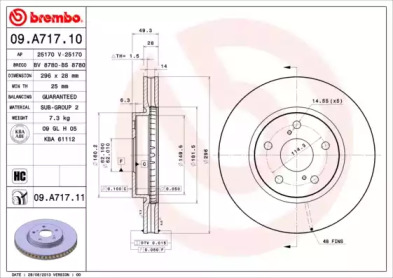 Диск гальмівний Brembo 09.A717.10