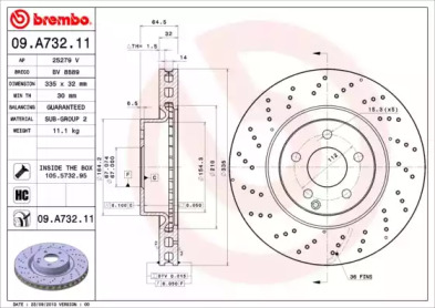 Диск гальмівний Brembo 09.A732.11