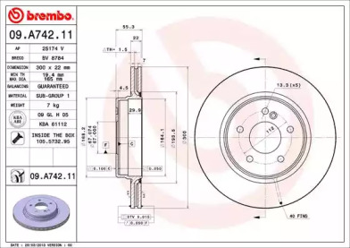 Диск тормозной Brembo 09.A742.11