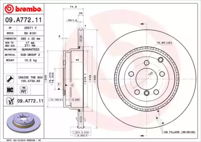 Диск тормозной Brembo 09.A772.11