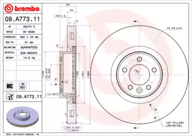 Тормозной диск Brembo 09.A773.11