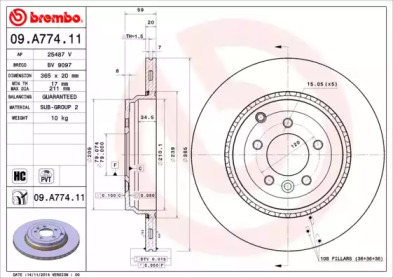 Диск тормозной Brembo 09.A774.11