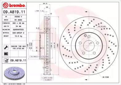 Диск тормозной Brembo 09.A819.11