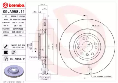Диск тормозной Brembo 09.A958.11