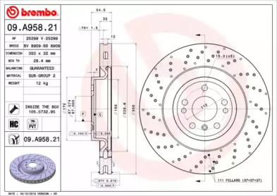 Гальмівний диск Brembo 09A95821