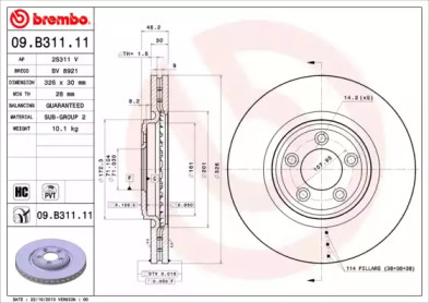 Диск гальмівний Brembo 09.B311.11