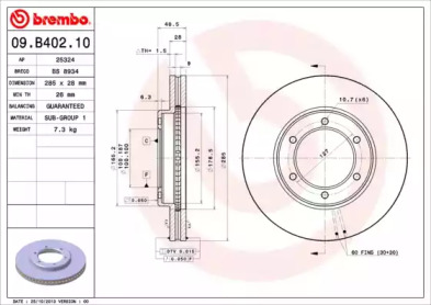 Диск тормозной Brembo 09.B402.10