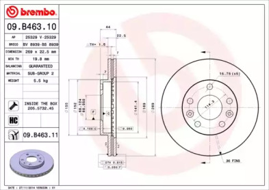 Диск тормозной Brembo 09.B463.10