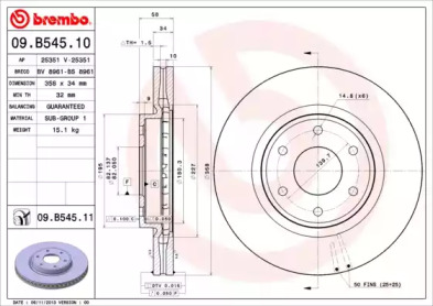 Диск гальмівний Brembo 09.B545.11