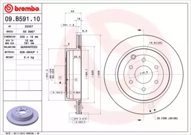 Диск тормозной Brembo 09.B591.10