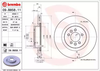 Диск тормозной Brembo 09.B858.11